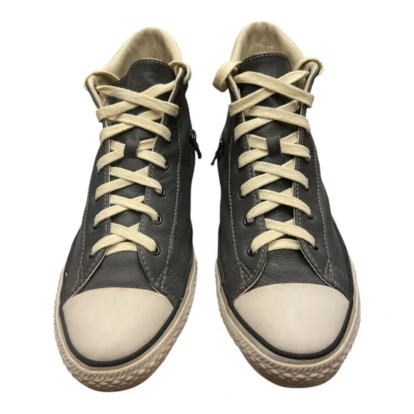 Converse X John Varvatos Zip Around Gray/Cream Leather HiTop Sneaker Men… - Picture 3 of 13